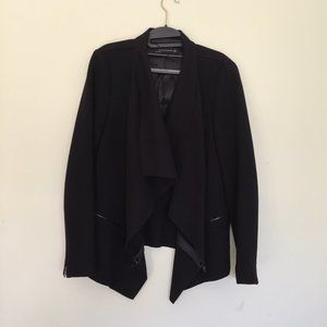 Zara Women's black draped blazer w/ zipper details